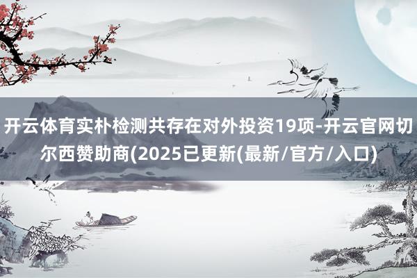 开云体育实朴检测共存在对外投资19项-开云官网切尔西赞助商(2025已更新(最新/官方/入口)