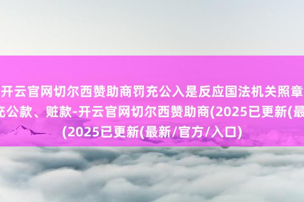 开云官网切尔西赞助商罚充公入是反应国法机关照章收缴的罚金、充公款、赃款-开云官网切尔西赞助商(2025已更新(最新/官方/入口)