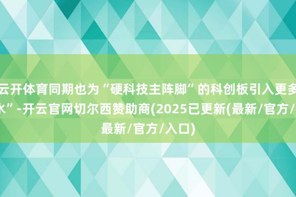 云开体育同期也为“硬科技主阵脚”的科创板引入更多“流水”-开云官网切尔西赞助商(2025已更新(最新/官方/入口)