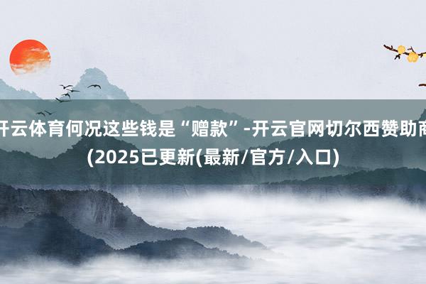 开云体育何况这些钱是“赠款”-开云官网切尔西赞助商(2025已更新(最新/官方/入口)