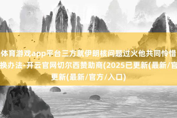 体育游戏app平台三方就伊朗核问题过火他共同怜惜的问题交换办法-开云官网切尔西赞助商(2025已更新(最新/官方/入口)